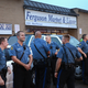 Officers with the Missouri Highway Patrol stand guard in front of Ferguson Market & Liquor on Aug. 15, 2014, in Ferguson, Mo. (Scott Olson/Getty Images)